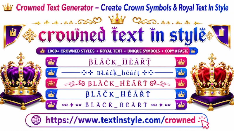 Crowned Text Generator – Copy Crown Symbols & Royal Stylish Fonts
