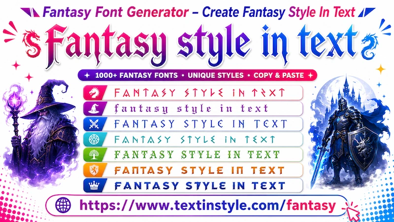 Fantasy Font Generator – Copy Fantasy Fancy Text In Style