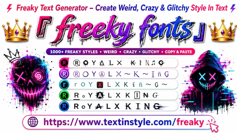 Freaky Text Generator – Copy and Paste Weird, Crazy & Glitchy Stylish Fonts