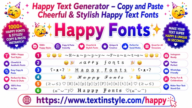 Happy Text Generator – Copy and Paste Cheerful & Stylish Happy Text Fonts