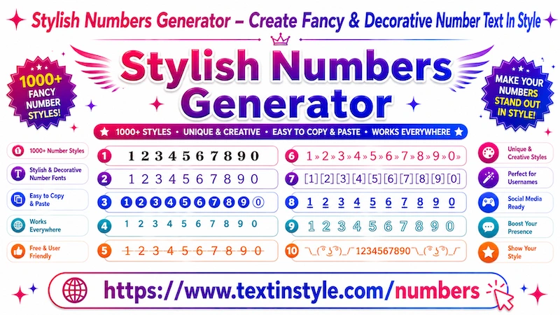 Stylish Numbers Generator – Copy Paste Fancy & Decorative Number Text In Style