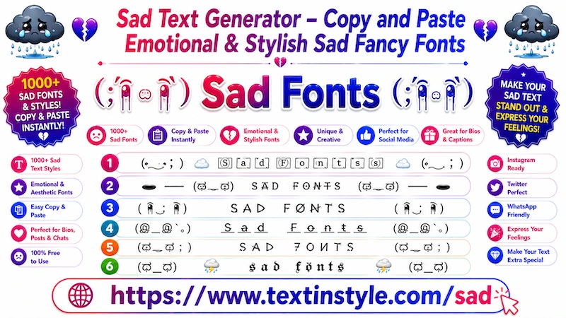 Sad Text Generator – Copy paste Emotional & Stylish Sad Fancy Text Fonts