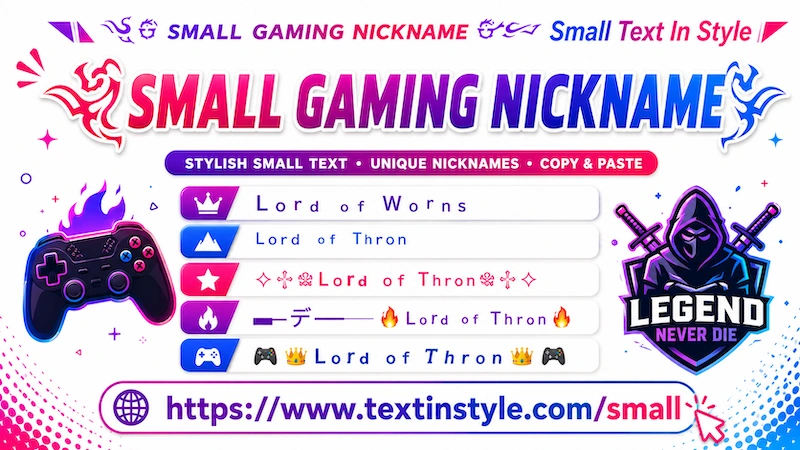 Small Text Generator – Copy Tiny Fonts & Small Stylish Gaming Text In Style