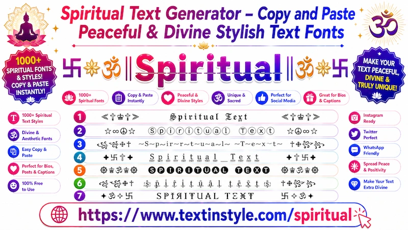 Spiritual Text Generator – Copy Peaceful & Divine Text In Style