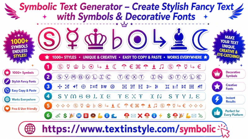 Symbolic Text Generator – Copy Stylish Symbols & Decorative Fancy Text In Style